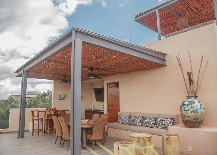Stylish & Luxury Penthouse & Apartment, Private Pool, Private Hot Tub, Terrace And Roof At Jungle Apartment Tulum