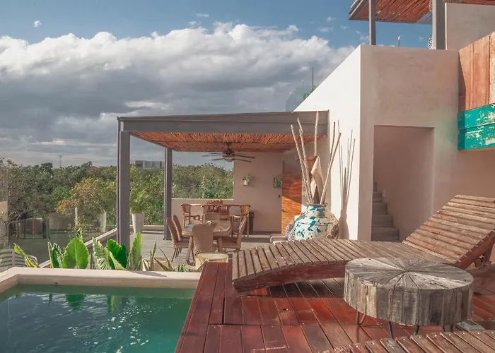 Stylish & Luxury Penthouse & Apartment, Private Pool, Private Hot Tub, Terrace And Roof At Jungle Apartment *