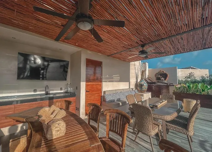 Stylish & Luxury Penthouse & Apartment, Private Pool, Private Hot Tub, Terrace And Roof At Jungle Appartamento Tulum